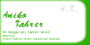 aniko kahrer business card